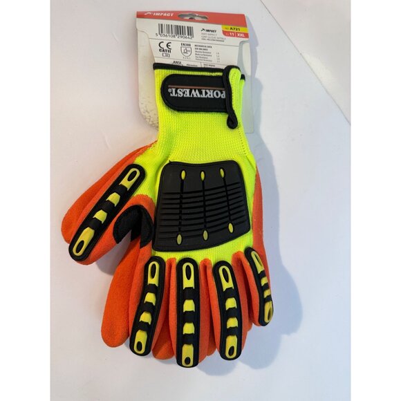 Portwest DX VHR Impact Gloves XXL Orange Green Black Ultimate Protection Cut Lev - Picture 2 of 5